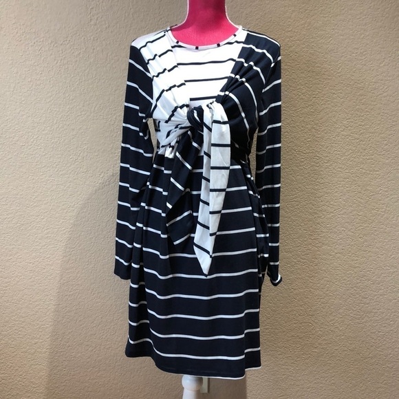 ASOS Maternity Nursing Knot Front Dress Stripe 16 - Picture 3 of 7
